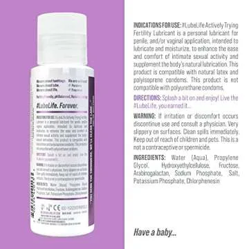 Lube Life Water-Based Actively Trying Fertility Lubricant, Safe & Fun for Couples, 2 Fl Oz