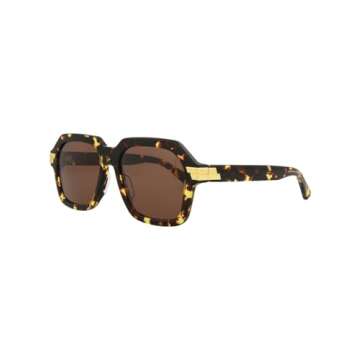 Bottega Veneta Square/Rectangle Sunglasses Havana Havana Brown Luxury Eyewear Made In Japan Acetate ...