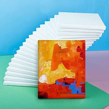 20 Pack Canvases for Painting with 8x10, Painting Canvas for Oil & Acrylic Paint.