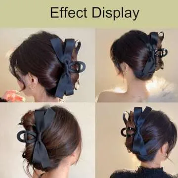 Bow-Knot Hair Clips and Barrettes for Women - Nonslip Claws and Clamps for Thick and Thin Hair