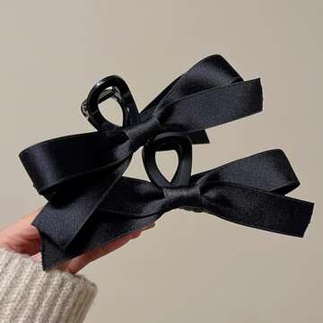 Bow-Knot Hair Clips and Barrettes for Women - Nonslip Claws and Clamps for Thick and Thin Hair