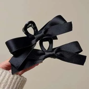 Bow-Knot Hair Clips and Barrettes for Women - Nonslip Claws and Clamps for Thick and Thin Hair