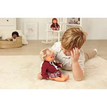 Miniland Educational Corporation Baby Doll Caucasian Girl with Hearing Aid 15'', Poly-Bagged, Multi