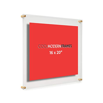 Stylish Clear Floating Double Panel Frame for 16x20 Artwork