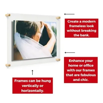 Stylish Clear Floating Double Panel Frame for 16x20 Artwork