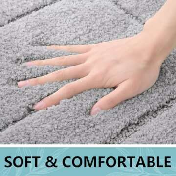 Buganda Bathroom Rugs, 24" x 16", Soft and Absorbent Microfiber Bath Rugs, Non-Slip Shaggy Shower Ca...