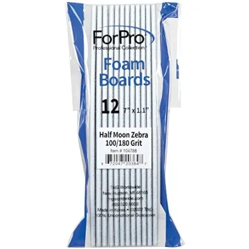 ForPro Half Moon Nail Files Set of 12, 100/180 Grit