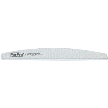 ForPro Half Moon Nail Files Set of 12, 100/180 Grit