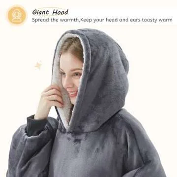 Homemate Packable Wearable Blanket Hoodie for Adults
