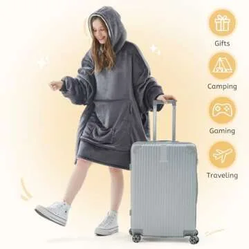 Homemate Packable Wearable Blanket Hoodie for Adults