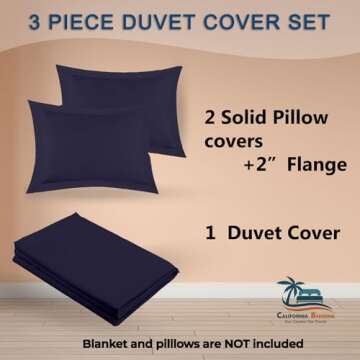 CALIFORNIA BEDDING Hotel Luxury 800 Thread Count Long Staple Egyptian Cotton Eastern King 118x108 Size 3-Pieces Duvet Cover Set Hidden Zipper Closer & Corner Ties Breathable and Fade Resistant Moss