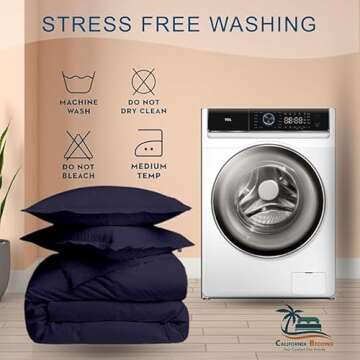 CALIFORNIA BEDDING Hotel Luxury 800 Thread Count Long Staple Egyptian Cotton Eastern King 118x108 Size 3-Pieces Duvet Cover Set Hidden Zipper Closer & Corner Ties Breathable and Fade Resistant Moss