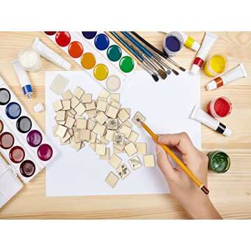 200 Pieces Unfinished Wood Craft Squares for DIY