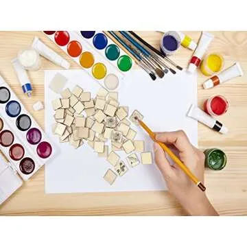 200 Pieces Unfinished Wood Craft Squares for DIY