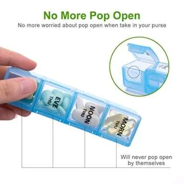 Sukuos Weekly Pill Organizer With 4 Daily Compartments