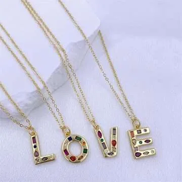 Personalized Initial Letter Necklace for Women 14k Gold