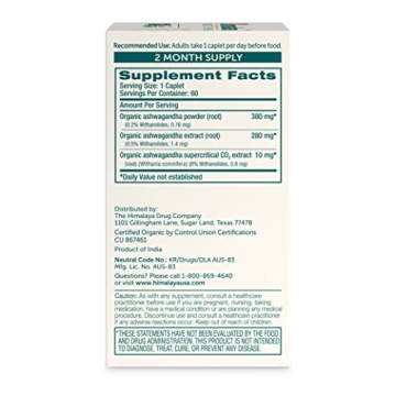 Himalaya Organic Ashwagandha for Stress & Energy Support