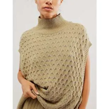 Bozanly Womens 2 Piece Sweater Set Mock Neck Cap Sleeve Knit Vest Split Mini Skirt Outfits