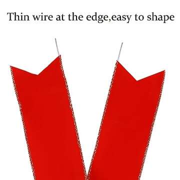 10 Pack Red Bows Christmas Tree Decorations,9”x13”Large Velvet Ornament Bow with Glitter Gold Edge for Xmas Home Wreath Fence Stairs Railing Fireplace Indoor Outdoor Front Door Decor