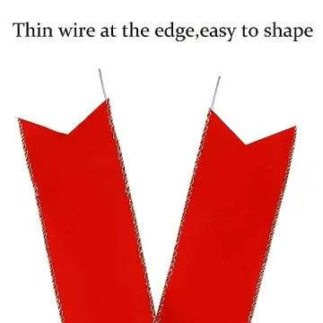 10 Pack Red Bows Christmas Tree Decorations,9”x13”Large Velvet Ornament Bow with Glitter Gold Edge for Xmas Home Wreath Fence Stairs Railing Fireplace Indoor Outdoor Front Door Decor