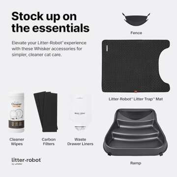 Litter-Robot 3 Connect by Whisker, Grey - Automatic, Self-Cleaning Cat Litter Box, Helps Reduce Litter Box Odors, Works with Almost Any Clumping Litter, WhiskerCare 1-Year Warranty