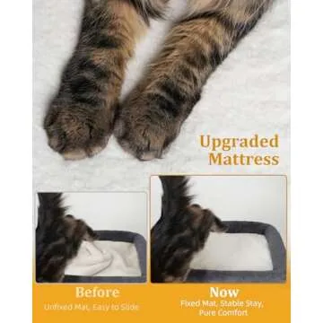 Aechonow Cat Tree Tower for Large Cat, 20 * 16.5 Inch Spacious Perch for Adult Cats, Big Condo Cave Bed for Indoor Kittens, Cat Toy and Scratching Post, Dark Gray