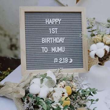 WZLL.SLSP Felt Letter Message Board 340 Letters,Letter Board Sign With Stand, 10X10 Inch for Baby & ...