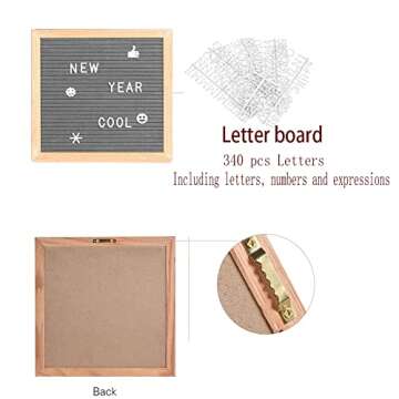 WZLL.SLSP Felt Letter Message Board 340 Letters,Letter Board Sign With Stand, 10X10 Inch for Baby & Pregnancy Announcement Sign,for Party Home Decor