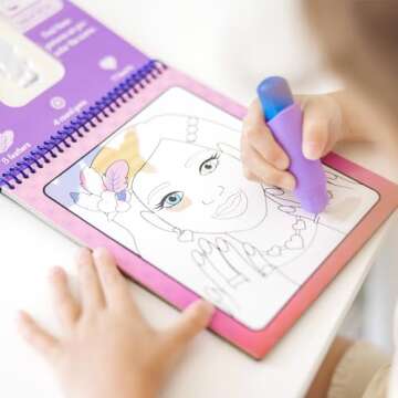 Melissa & Doug On the Go Water Wow! Reusable Water-Reveal Activity Pad - Makeup and Manicures - FSC Certified