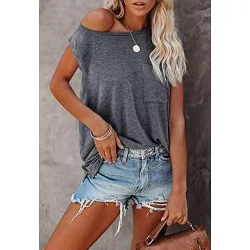 MIROL Women's Sleeveless Tank Tops 2025 Basic Loose Tunic T Shirts Batwing Sleeve Solid Color Casual...