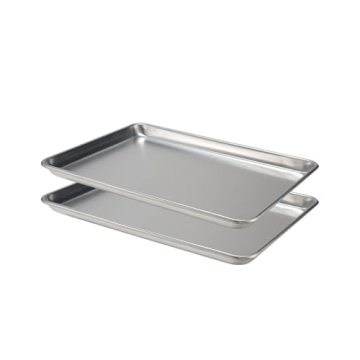 Checkered Chef Baking Sheet Set - 13" x 9.5" Stainless Steel Quarter Pans for Baking and Cooking (2 ...