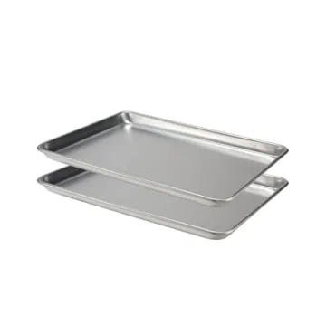 Checkered Chef Baking Sheet Set - 13" x 9.5" Stainless Steel Quarter Pans for Baking and Cooking (2 ...
