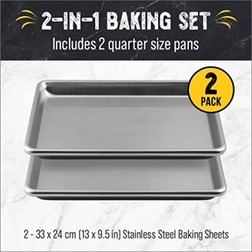 Checkered Chef Baking Sheet Set for Cooking and Baking