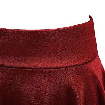 Urban CoCo Women's Vintage Velvet Stretchy Mini Flared Skater Skirt (L, Bright red)
