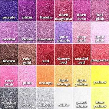 YGDZ Fine Glitter 60 Colors for Crafts and Nail Art