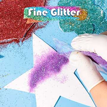 YGDZ Fine Glitter, 300g 60 Colors Extra Fine Resin Glitter Packs, Arts Craft Glitter for Tumblers Festival Decoration, Eyeshadow Makeup Nail Art Body Face Glitter, 5g Each Bag