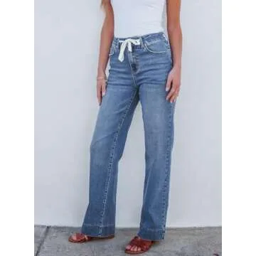 Sidefeel Women's Zimbaplatinum Jeans - Trendy High Waist Denim