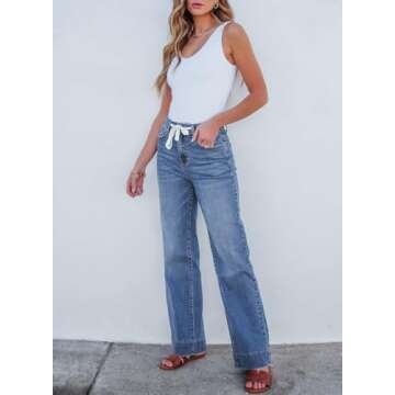 Sidefeel Women's Zimbaplatinum Jeans - Trendy High Waist Denim