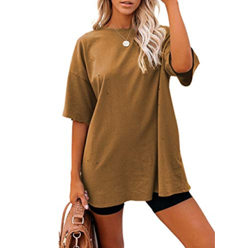 Dokotoo Women's Summer Vintage Tops - Stylish Brown Blouse for Casual Outings