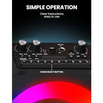 Portable Karaoke Machine with 2 Wireless Microphones