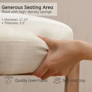 Stylish LukeAlon Mid Century Linen Counter Stools Set