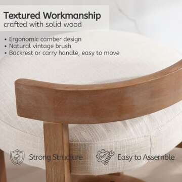 Stylish LukeAlon Mid Century Linen Counter Stools Set