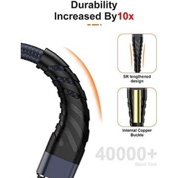 Xfanic Lightning Cable Apple MFi Certified 6ft iPhone Charger 13 12 11 XS Pro Max Mini XR X 8 7 Plus iPad Best Products USB Fast Car Charging Braided Cord, Grey