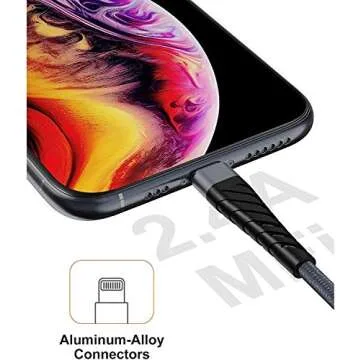 Xfanic Lightning Cable Apple MFi Certified 6ft iPhone Charger 13 12 11 XS Pro Max Mini XR X 8 7 Plus iPad Best Products USB Fast Car Charging Braided Cord, Grey
