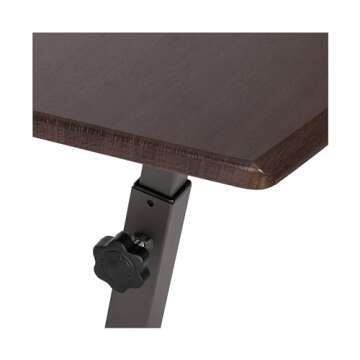 Seville Classics WEB162 Mobile Laptop Computer Desk Cart Height-Adjustable from 20.5" to 33", Slim, Walnut