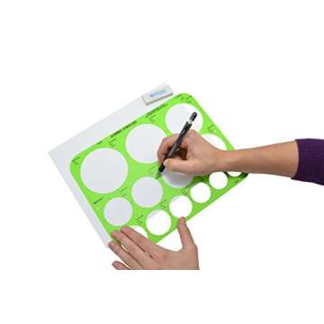 Westcott T-826 Jumbo Circles Template, Plastic Shape Template Tool, 8.75 by 11.5 in