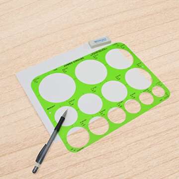 Westcott T-826 Jumbo Circles Template, Plastic Shape Template Tool, 8.75 by 11.5 in