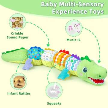 Baby Toys 0-6 Months, Infant Musical Toys with Rattles, Crinkle, Newborn Tummy Time Gift Toys for 3 ...