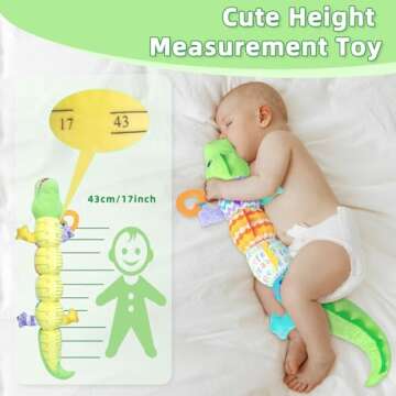Baby Toys 0-6 Months, Infant Musical Toys with Rattles, Crinkle, Newborn Tummy Time Gift Toys for 3 7 8 9 10 12 Months Boys & Girls Caterpillar(Alligator)