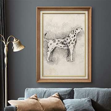 Framed Vintage Dalmation Dog Portrait Wall Art